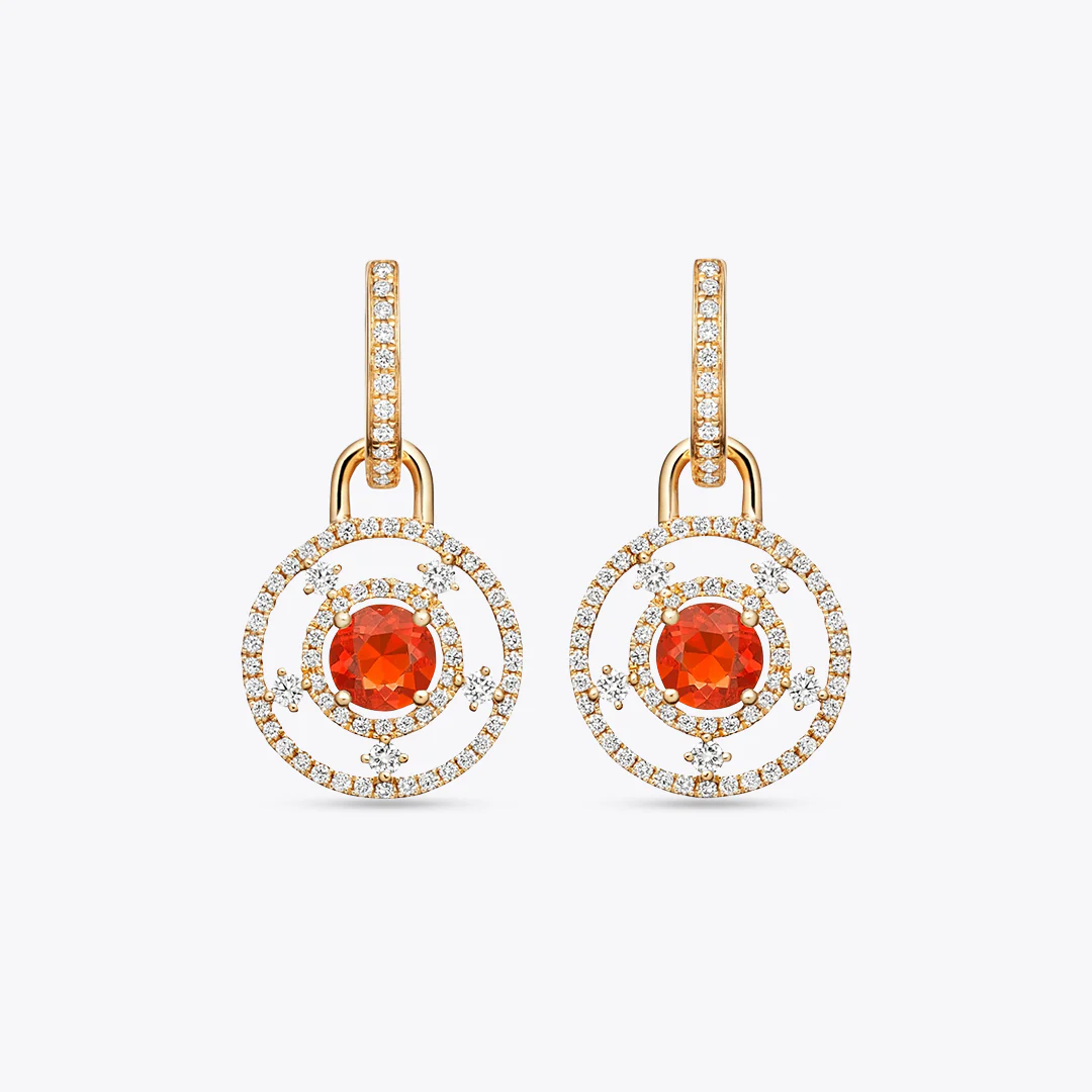 Apollo Fire Opal and Diamond Detachable Earrings