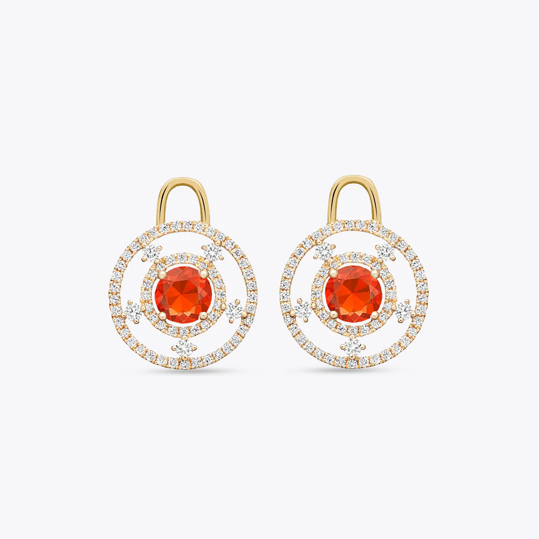 Apollo Fire Opal and Diamond Detachable Drops