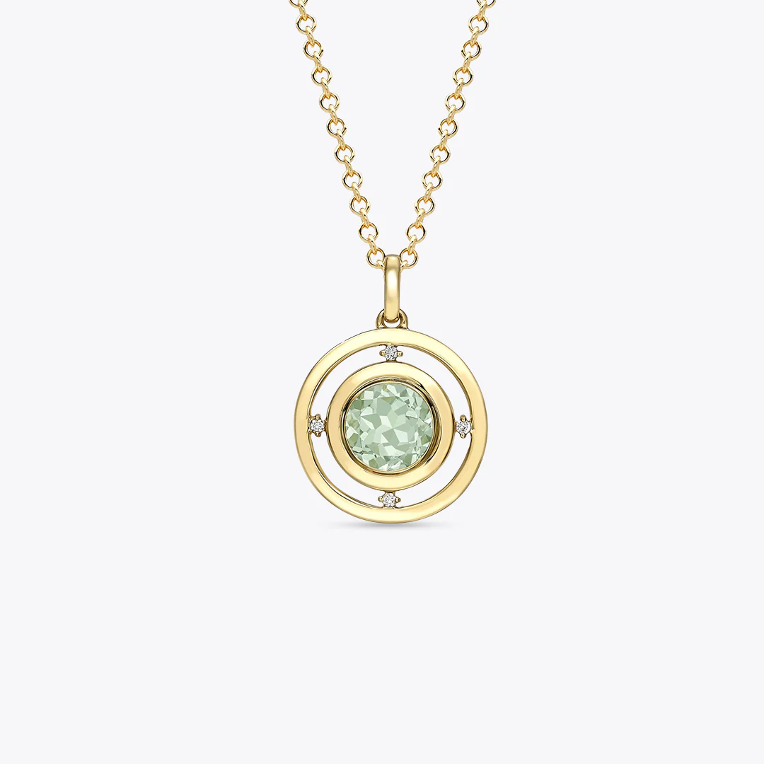 Apollo Green Amethyst and Diamond Pendant