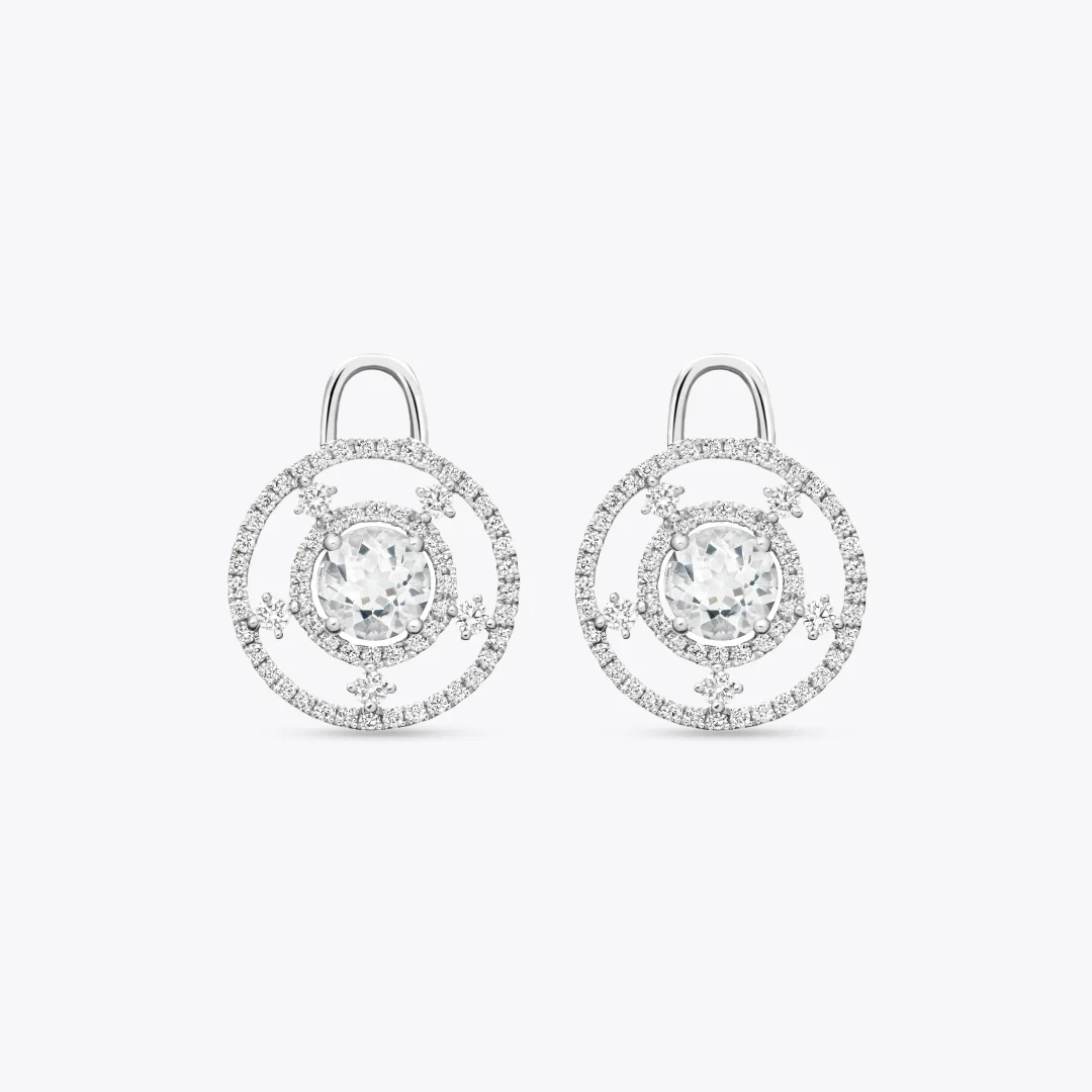 Apollo White Topaz and Diamond Detachable Drops