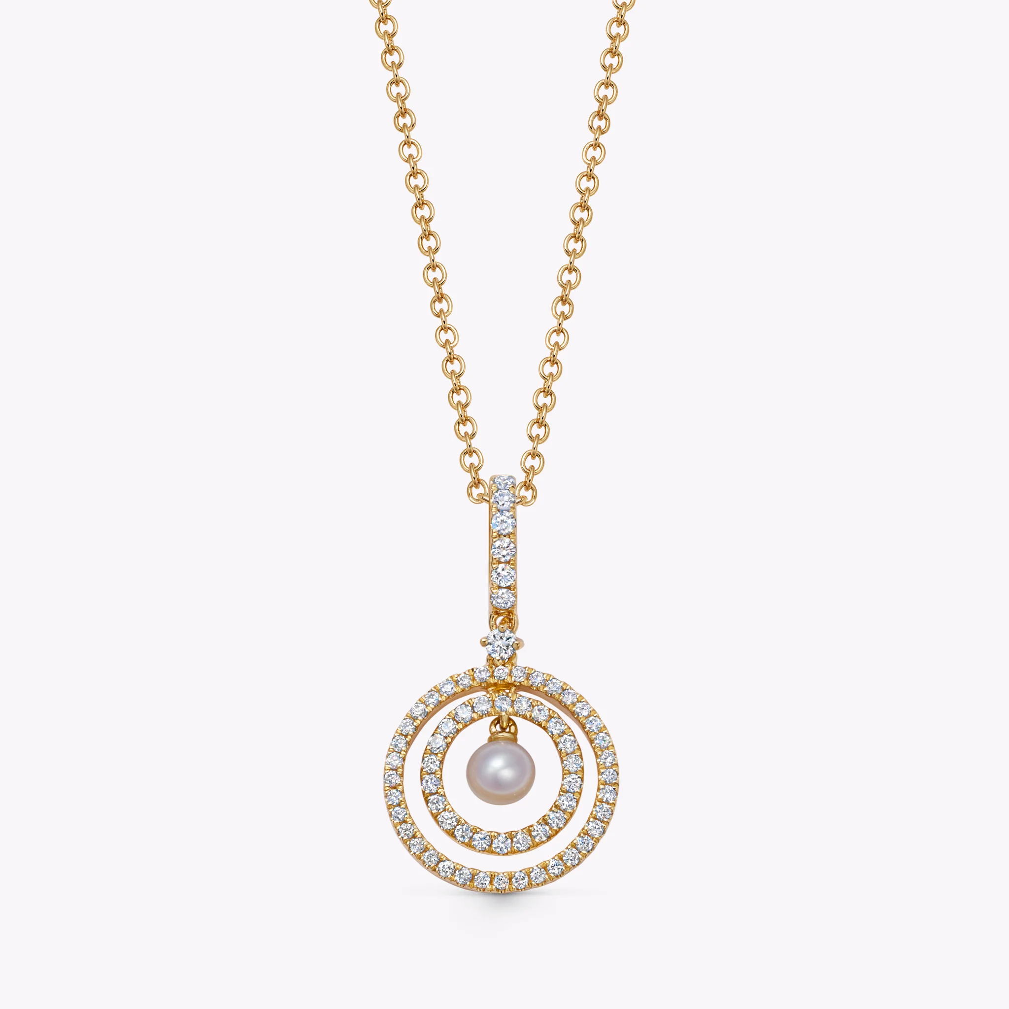 Birthstones June Pearl and Diamond Pendant