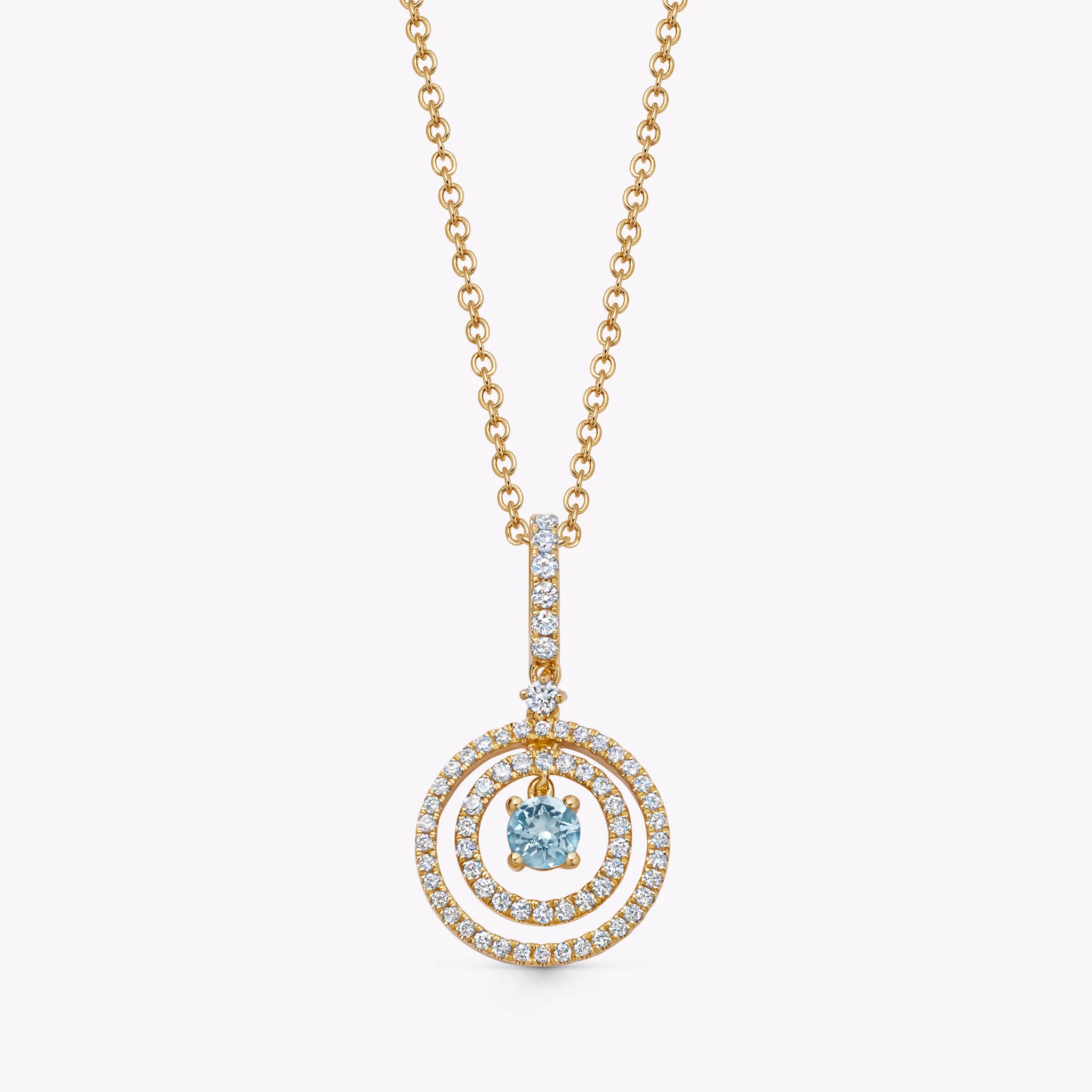 Birthstones March Aquamarine and Diamond Pendant