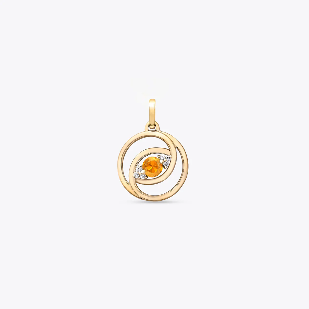 Birthstone Citrine and Diamond Pendant Only