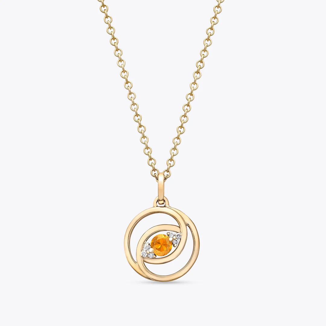 Birthstone Citrine and Diamond Pendant Only - Image 2