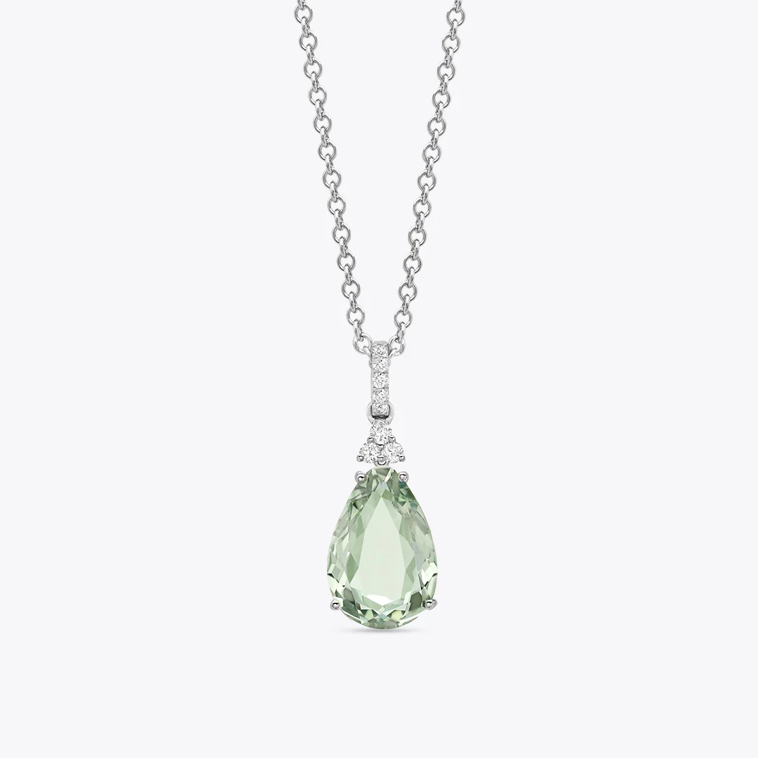 Candy Mini Green Amethyst and Diamond Pendant