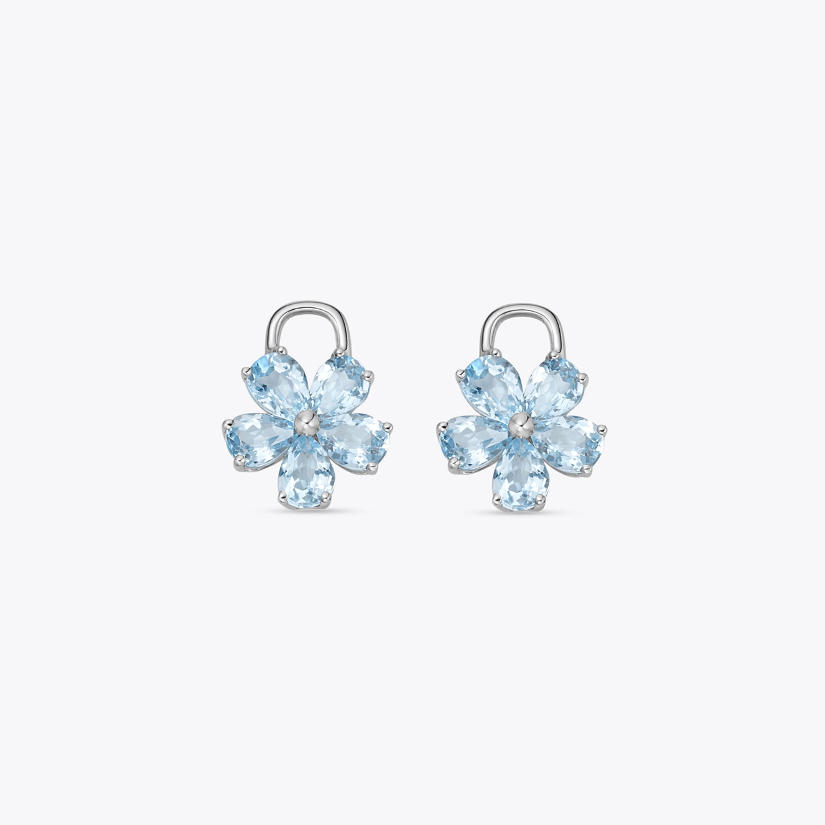 Petals Blue Topaz Flower Detachable Drops