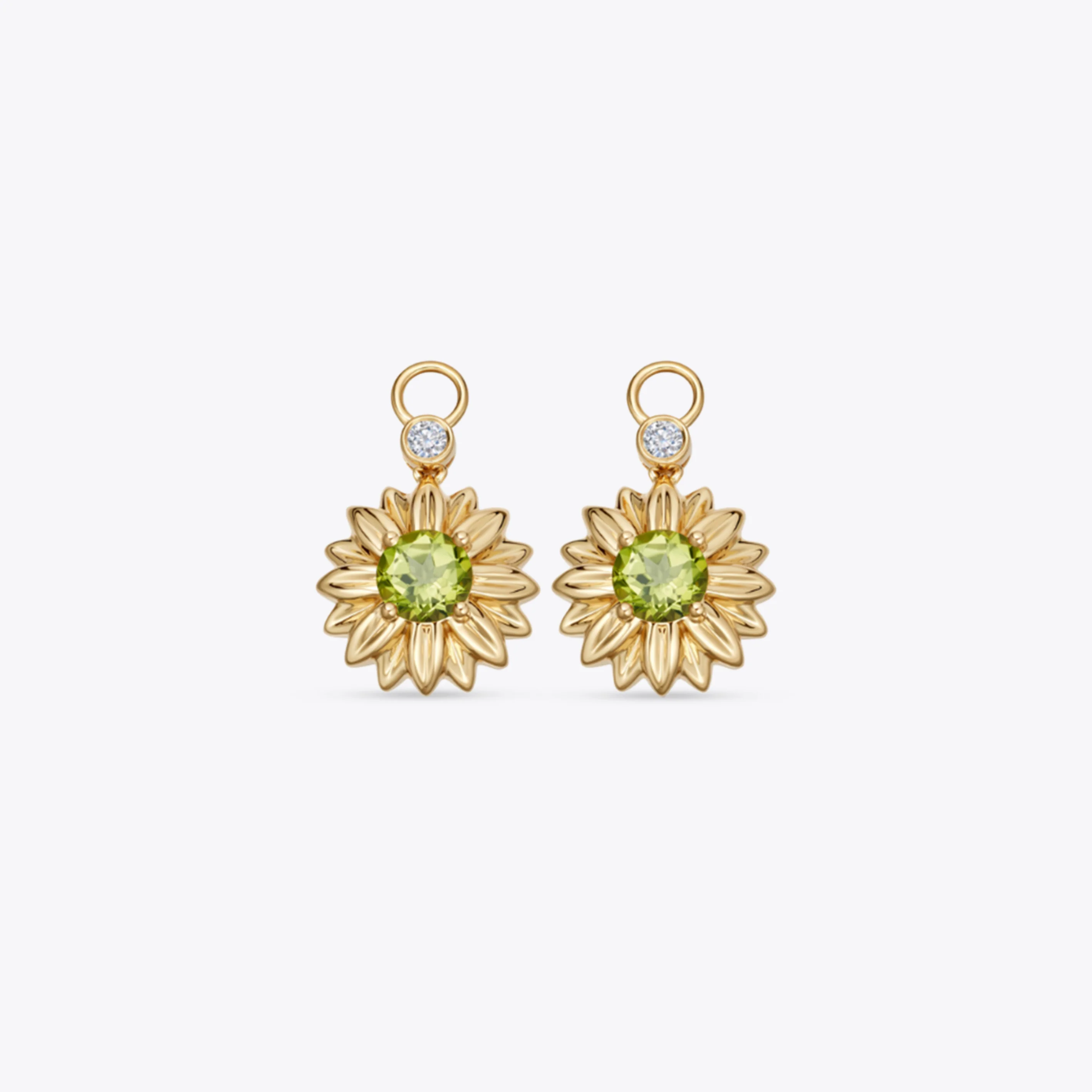 Sunflower Peridot and Diamond Detachable Drops