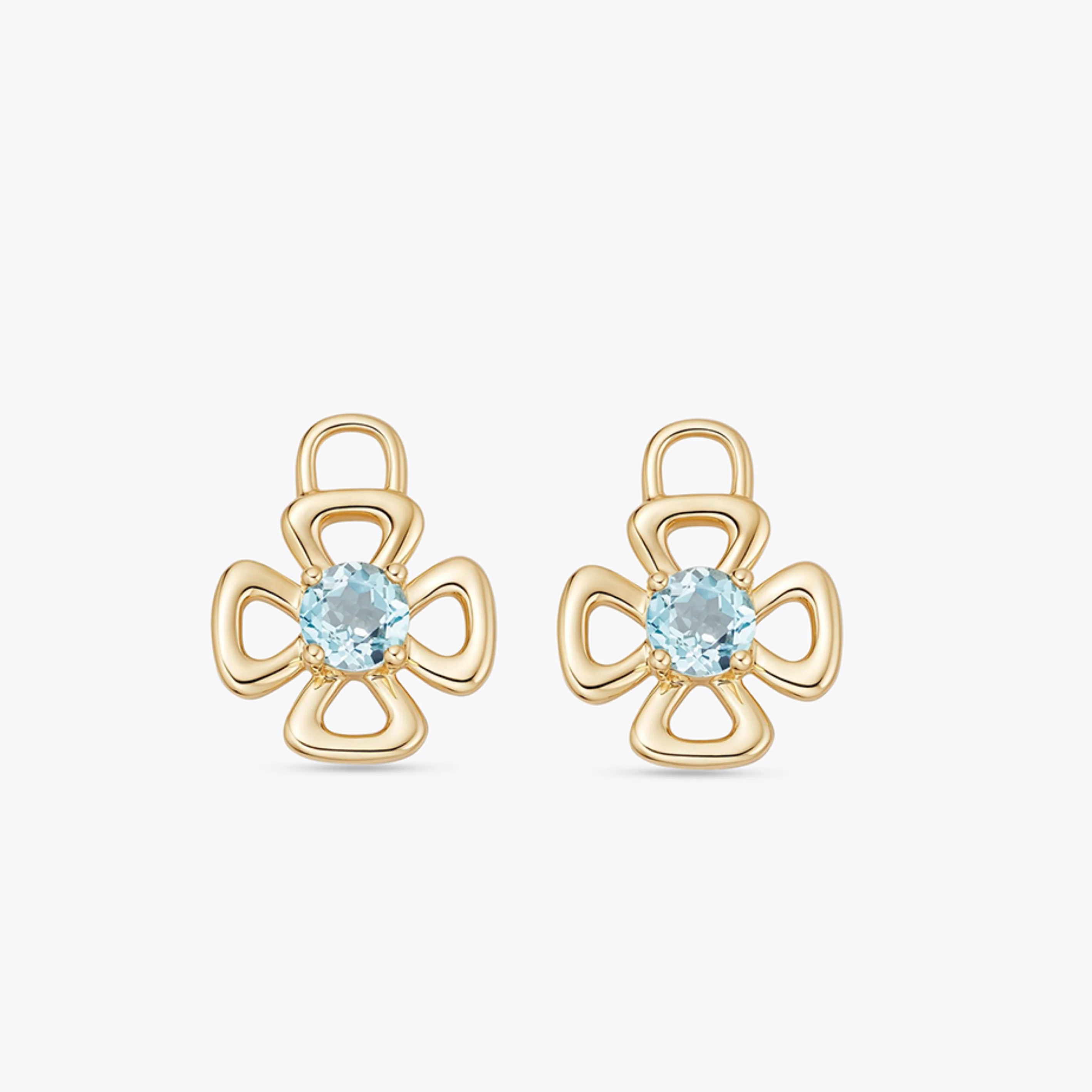 Four Petal Blue Topaz Detachable Drops