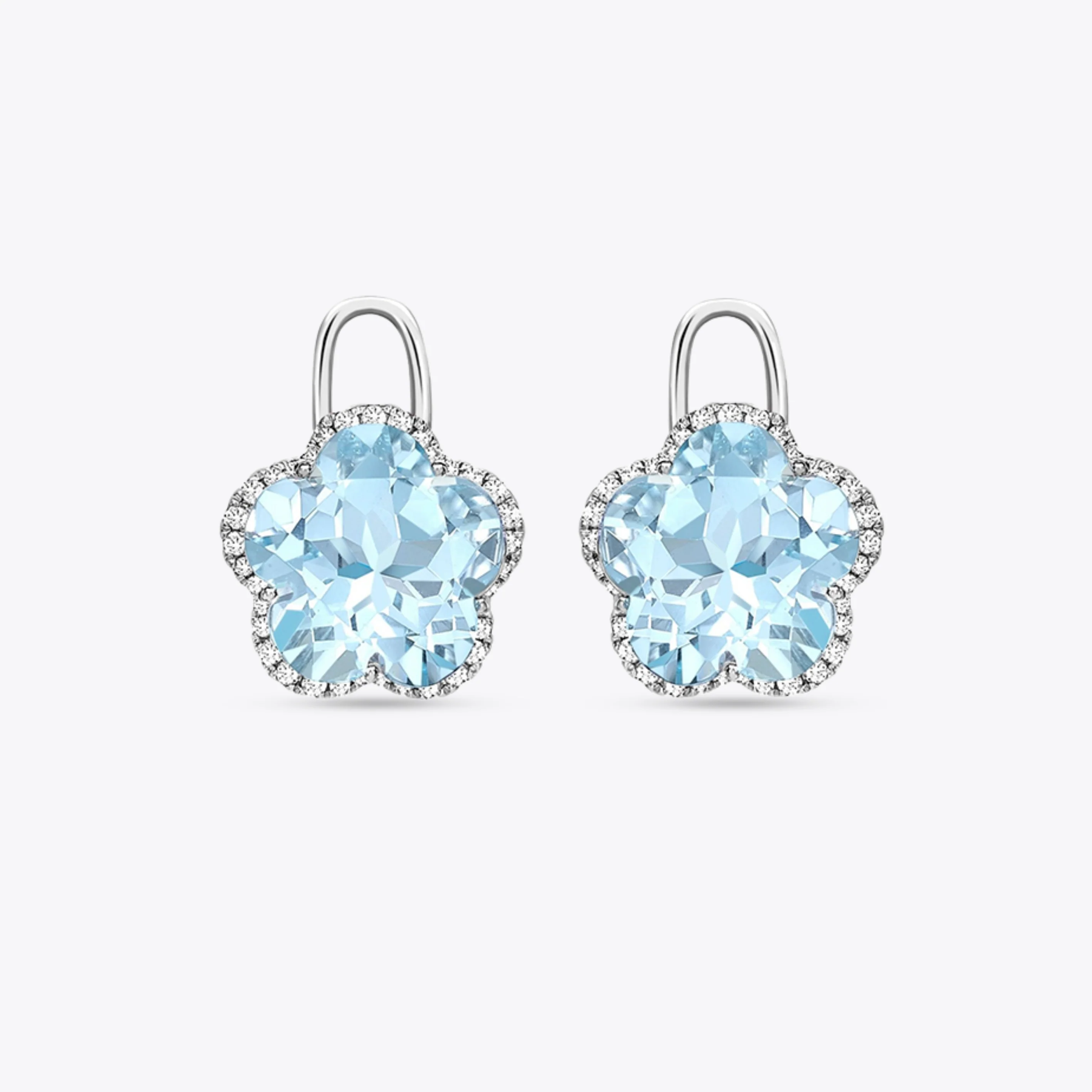 Eden Flower Blue Topaz and Diamond Detachable Drops