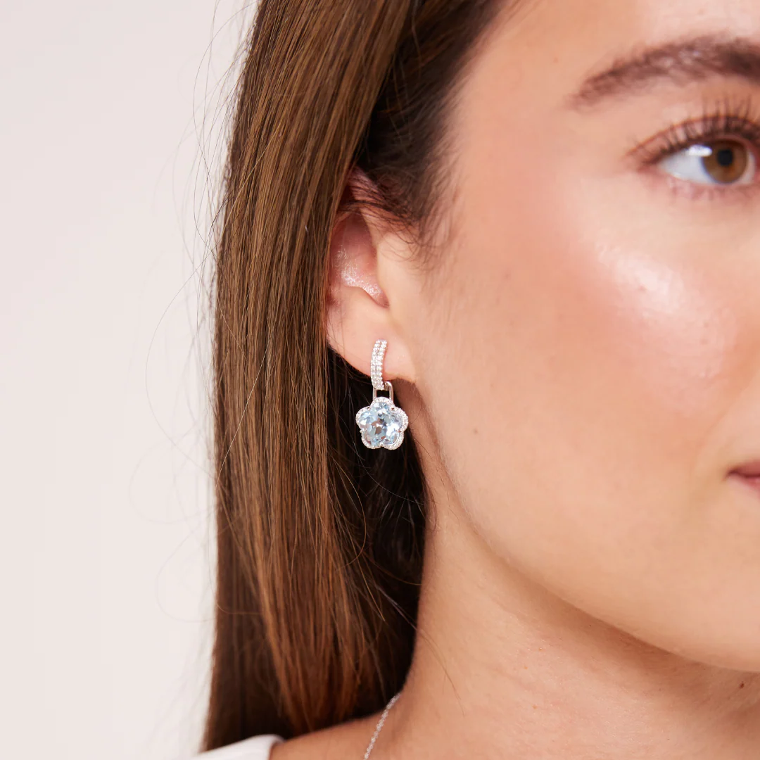 Eden Flower Blue Topaz and Diamond Detachable Drops - Image 2