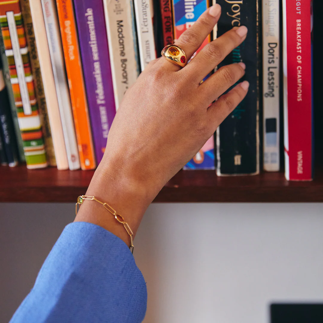Everyday Gold Multi Gemstone Chain Bracelet - Image 3