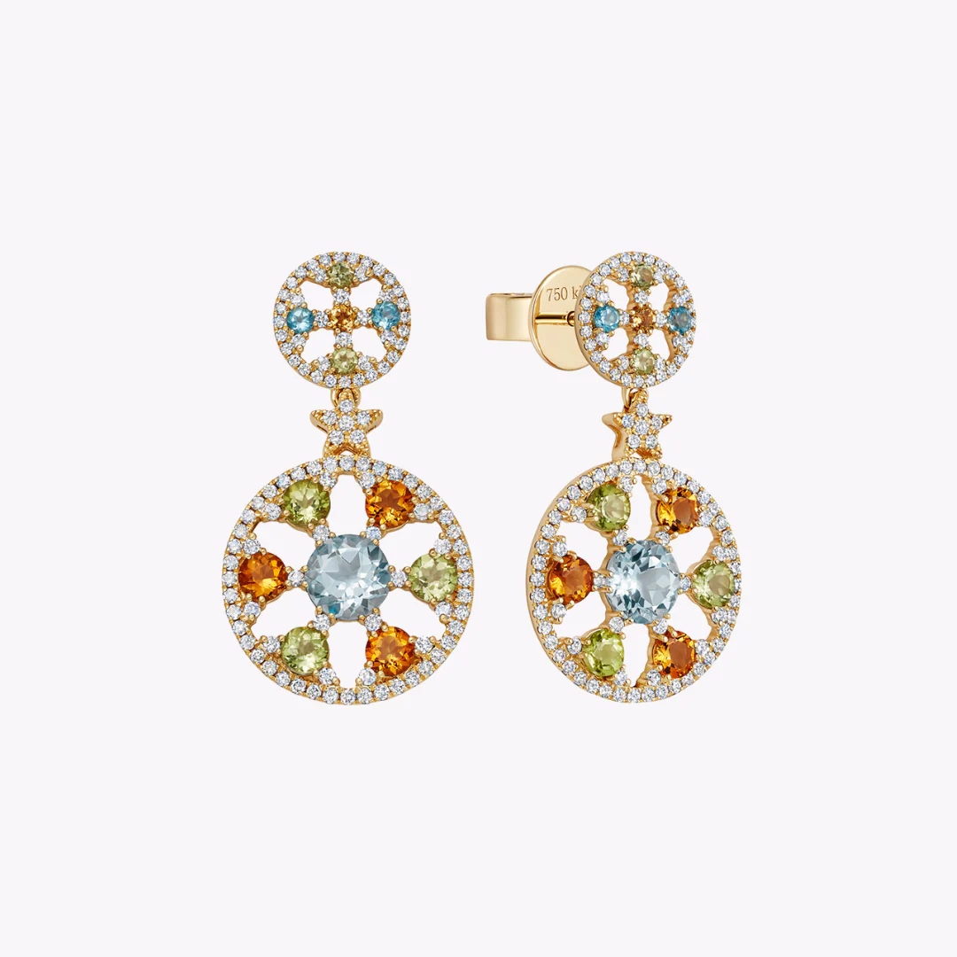 Fireworks Blue Topaz Comet Earrings - Image 3