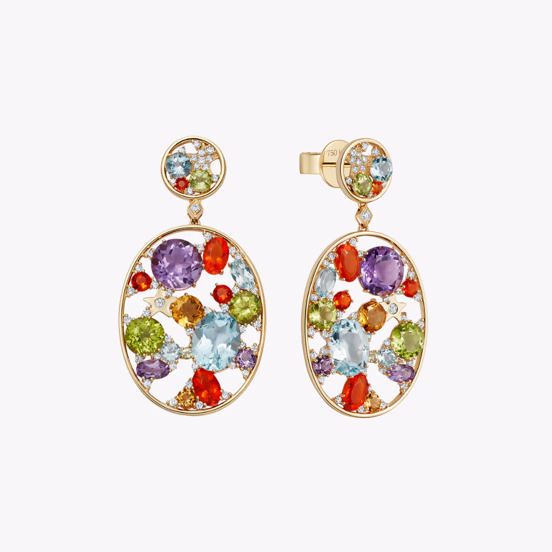 Fireworks Multi Gemstone Confetti Earrings - Image 3