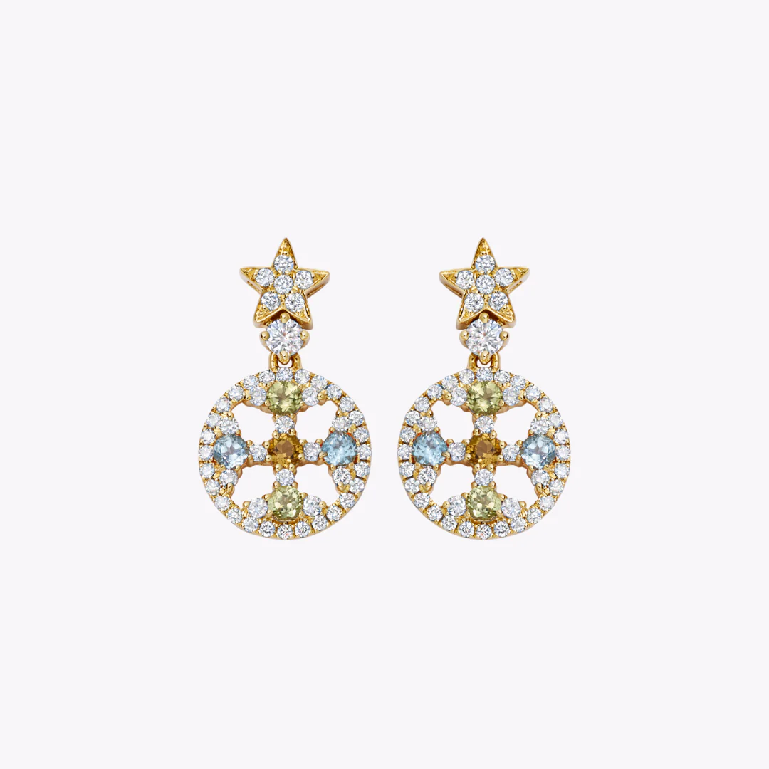 Fireworks Citrine Centre Firecracker Earrings