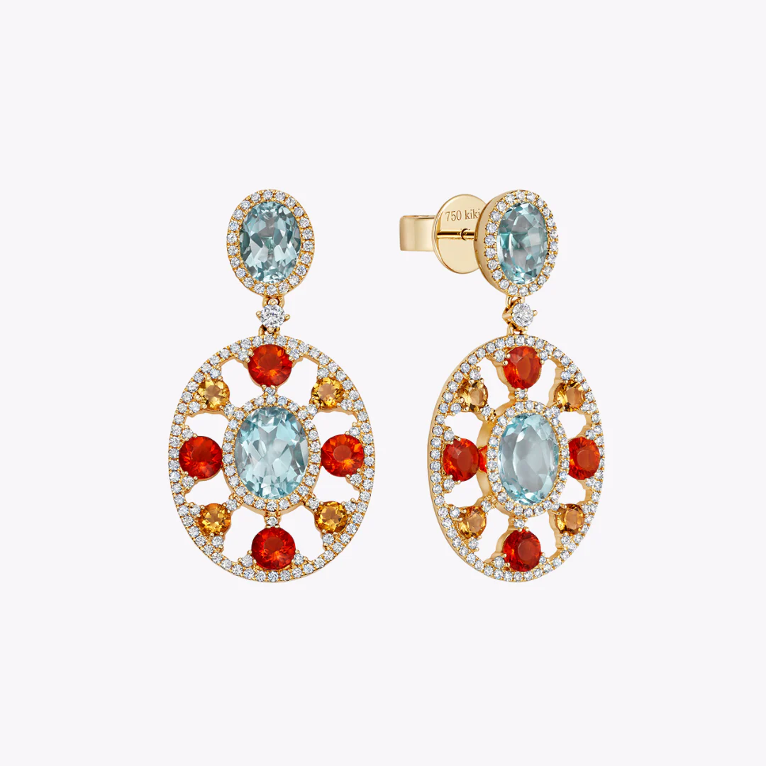 Fireworks Blue Topaz Oval Sparkler Earrings - Image 3
