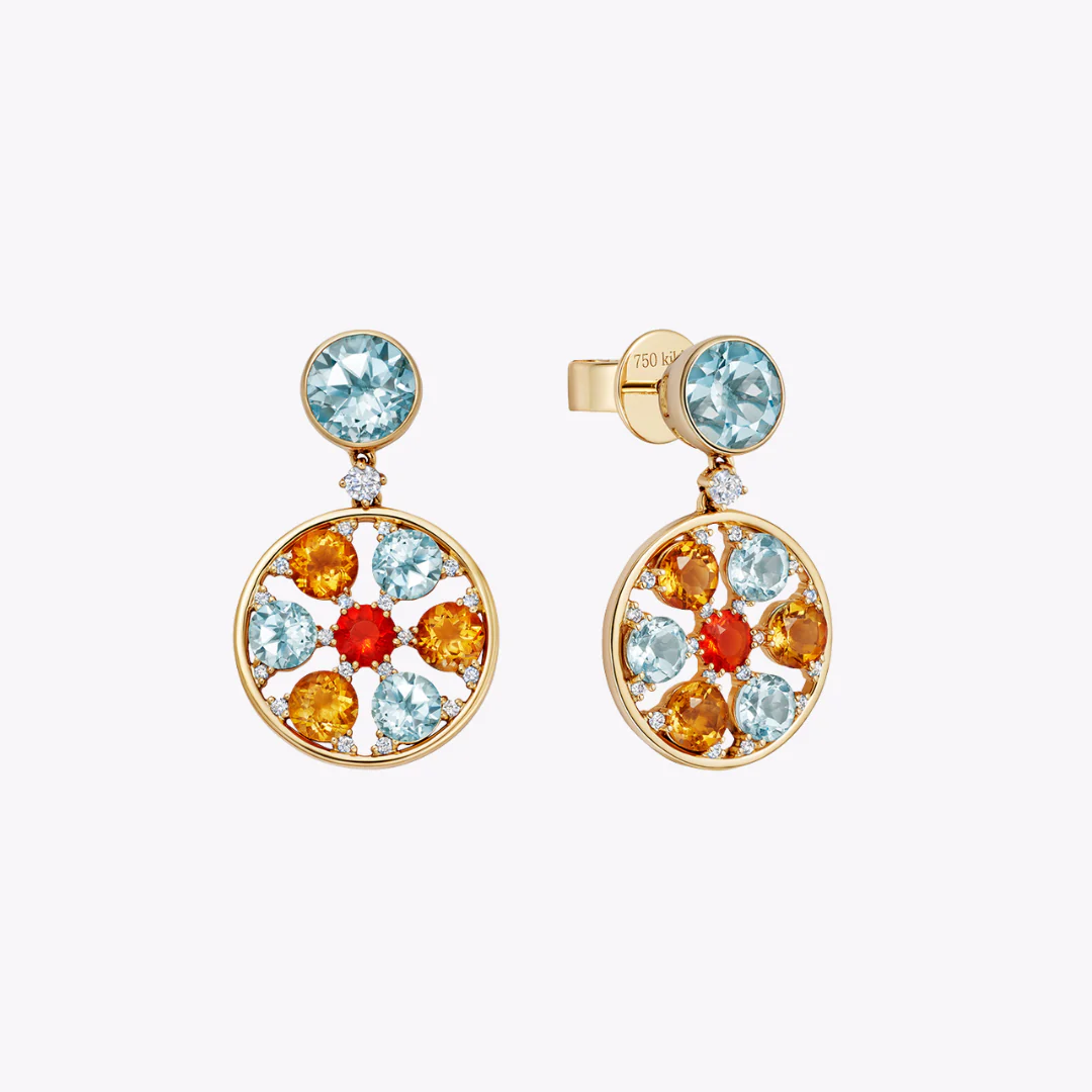 Fireworks Blue Topaz Spinner Earrings - Image 3