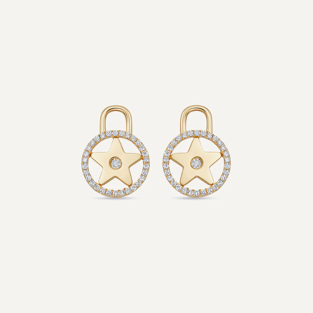 Fireworks Diamond Outline and Centre Star Detachable Drops