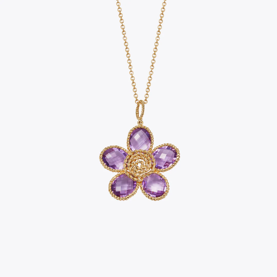 Florence Amethyst Small Flower Pendant