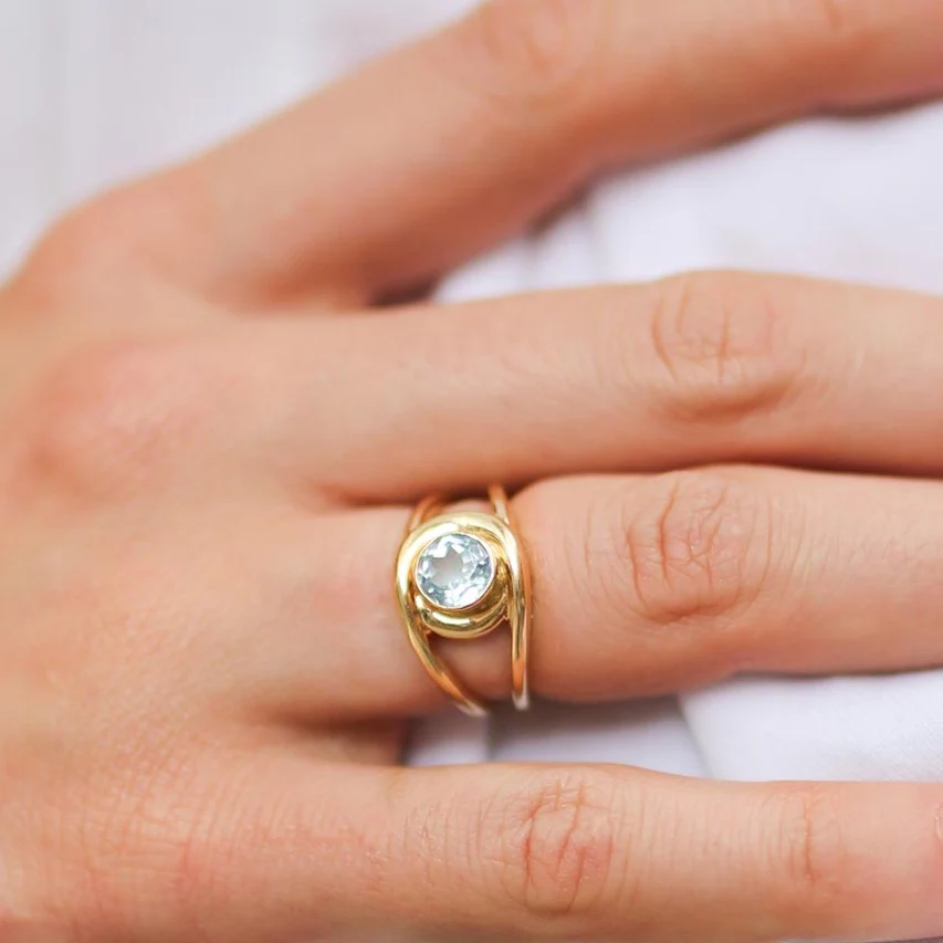 Forget-Me-Not Blue Topaz Ring - Image 3
