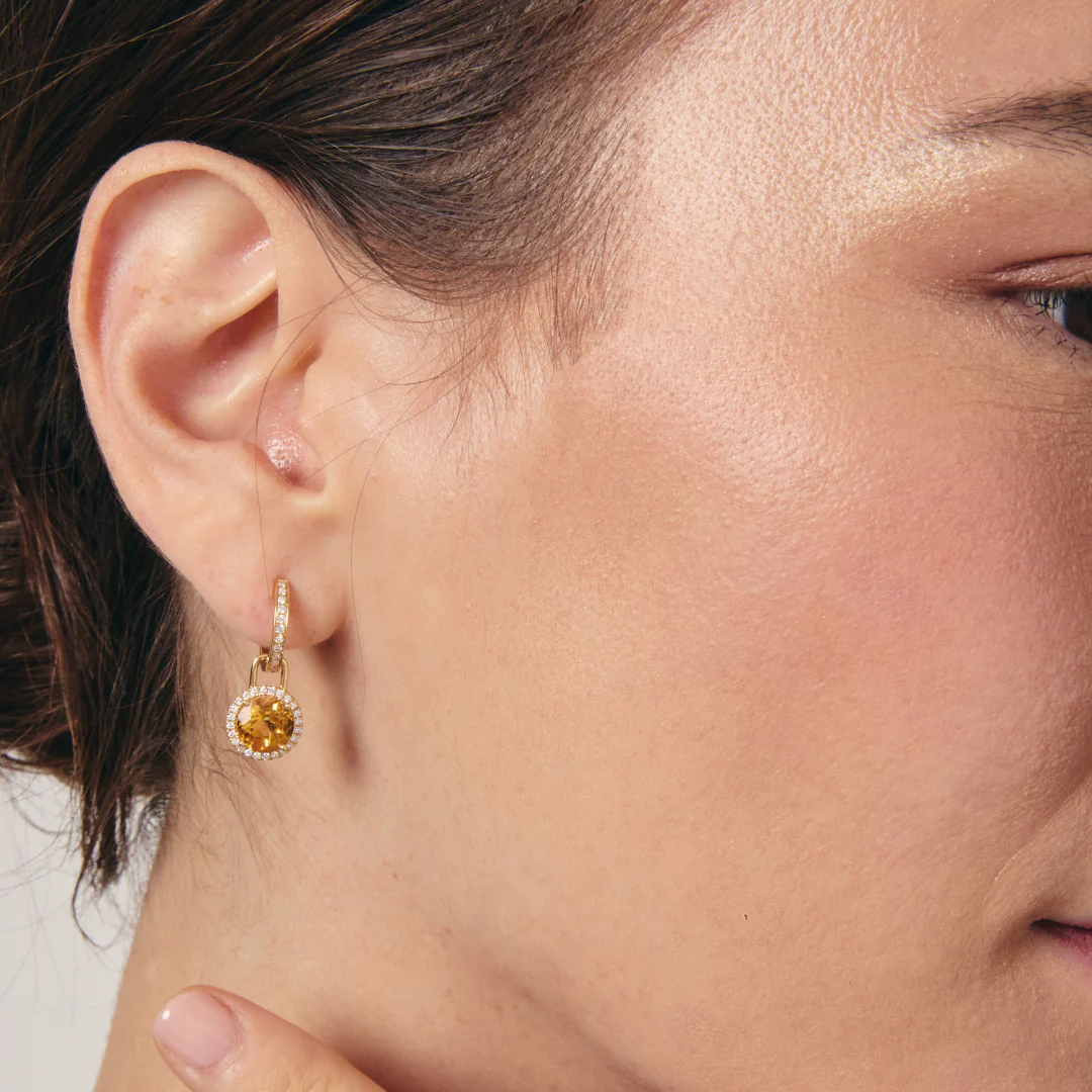 Grace Mini Citrine and Diamond Detachable Earrings - Image 2
