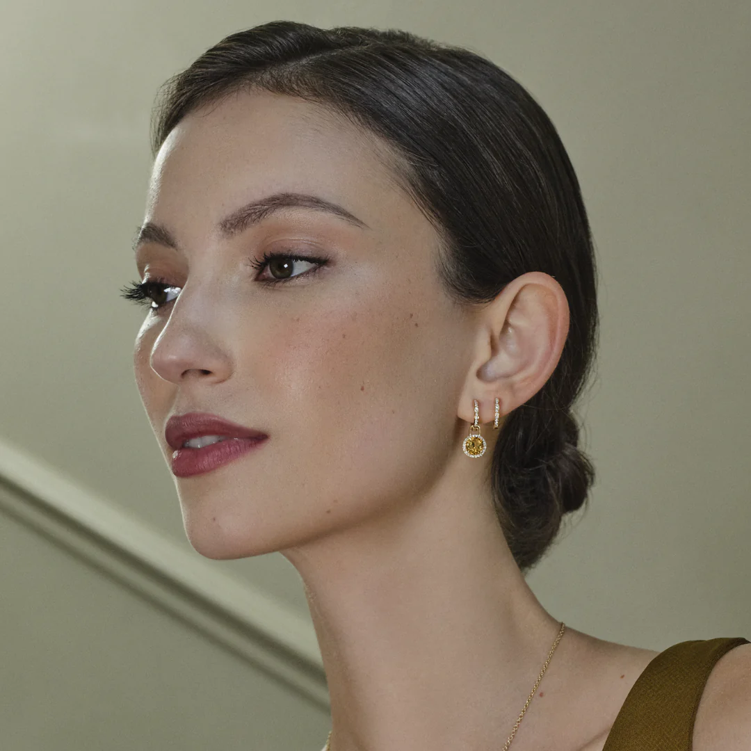 Grace Mini Citrine and Diamond Detachable Earrings - Image 3