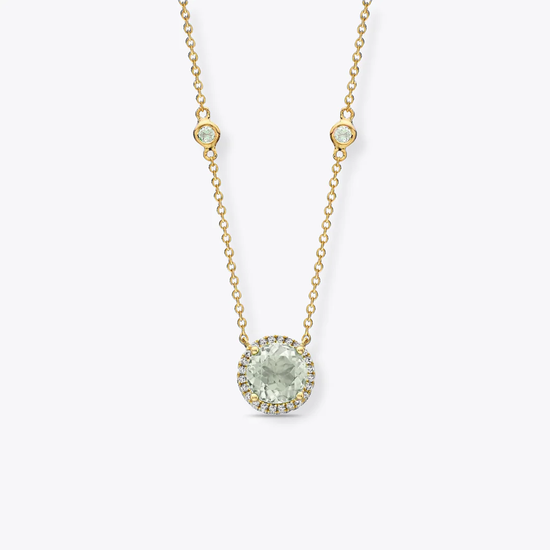 Grace Green Amethyst and Diamond Necklace