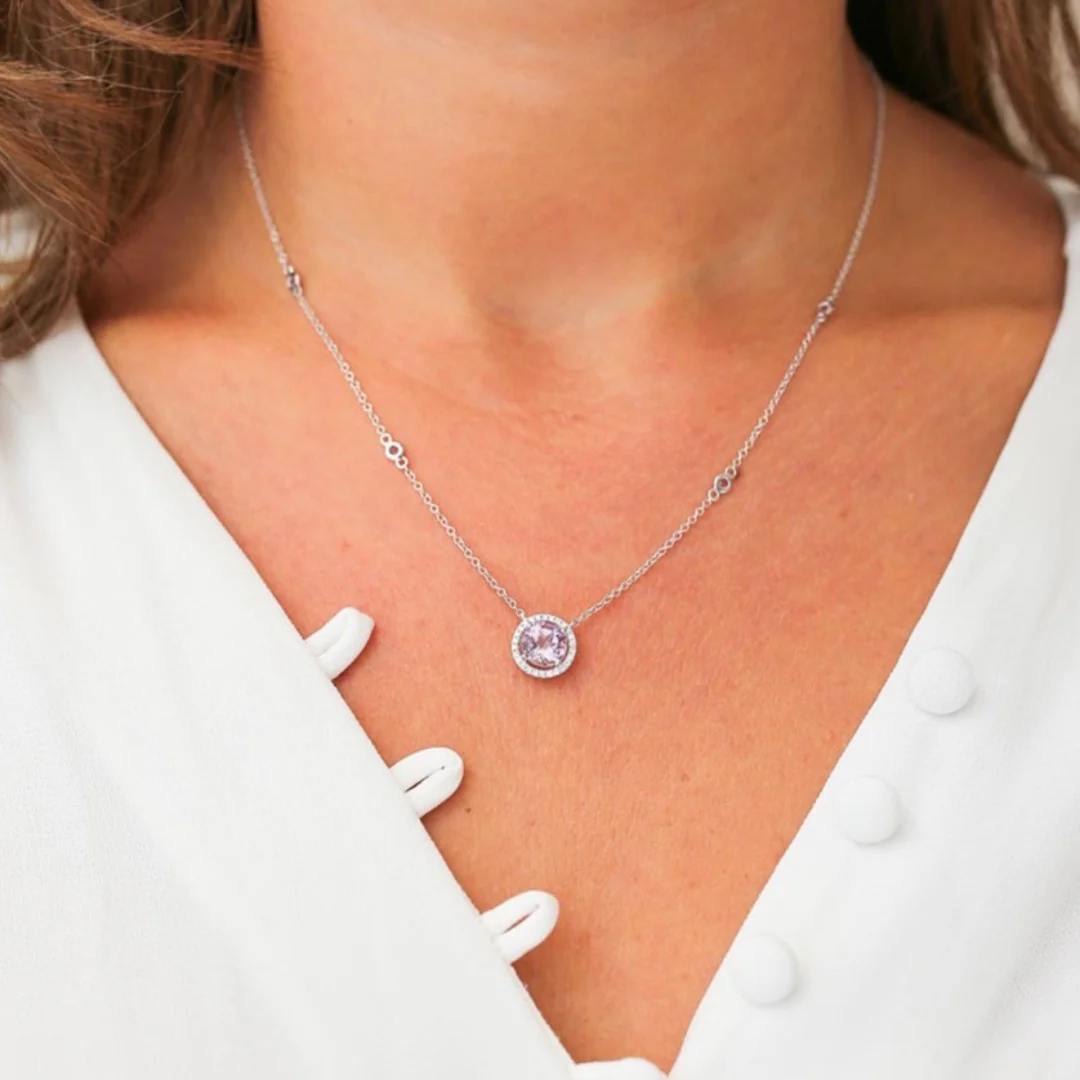 Grace Lavender Amethyst and Diamond Necklace - Image 2