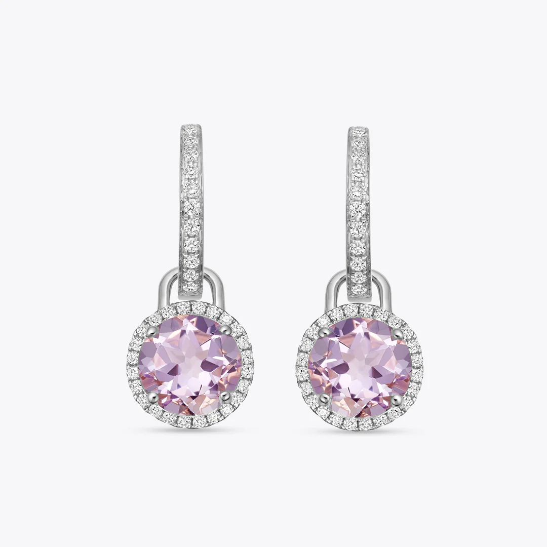Grace Mini Lavender Amethyst and Diamond Detachable Earrings