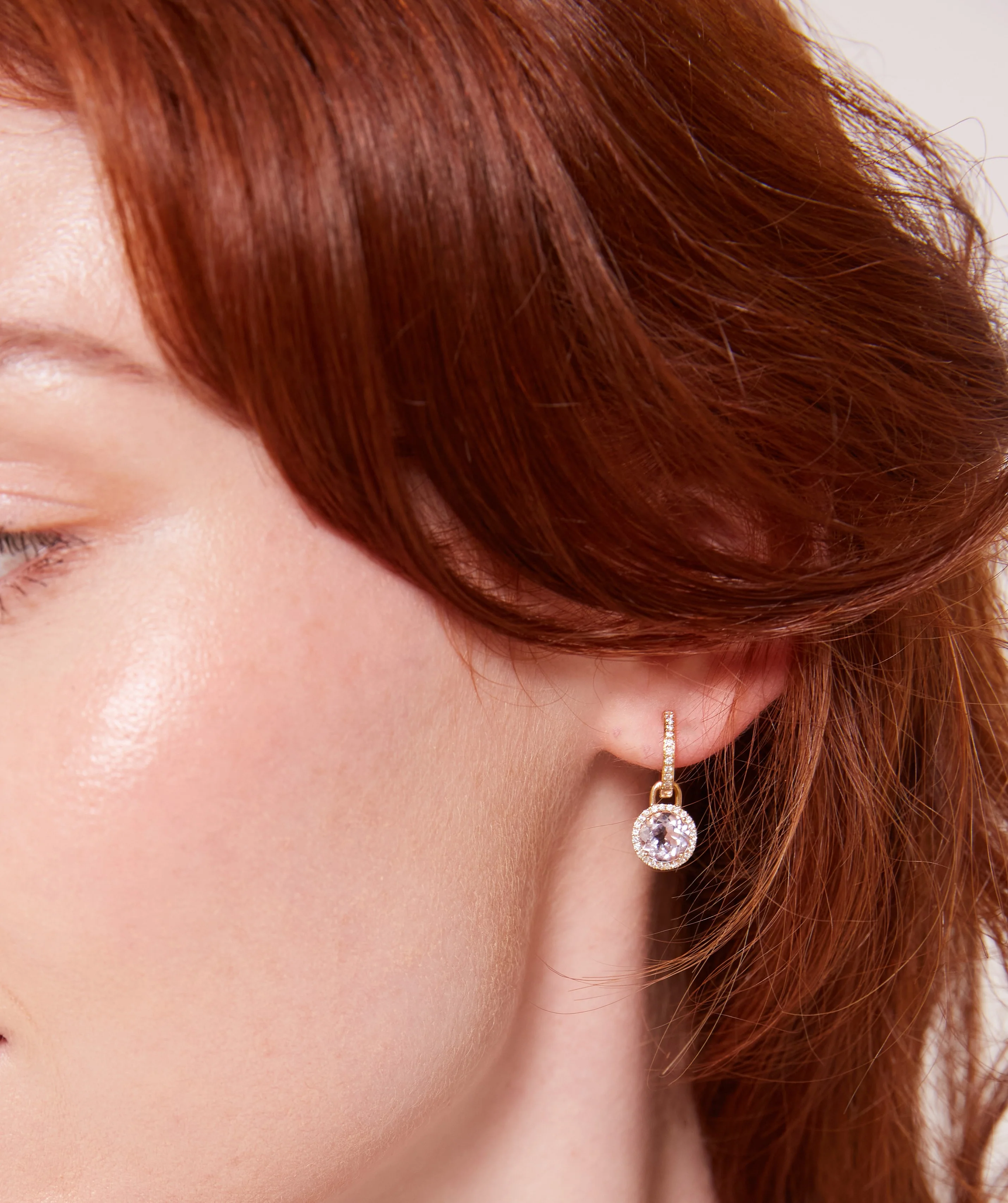 Grace Mini Lavender Amethyst and Diamond Detachable Earrings - Image 2