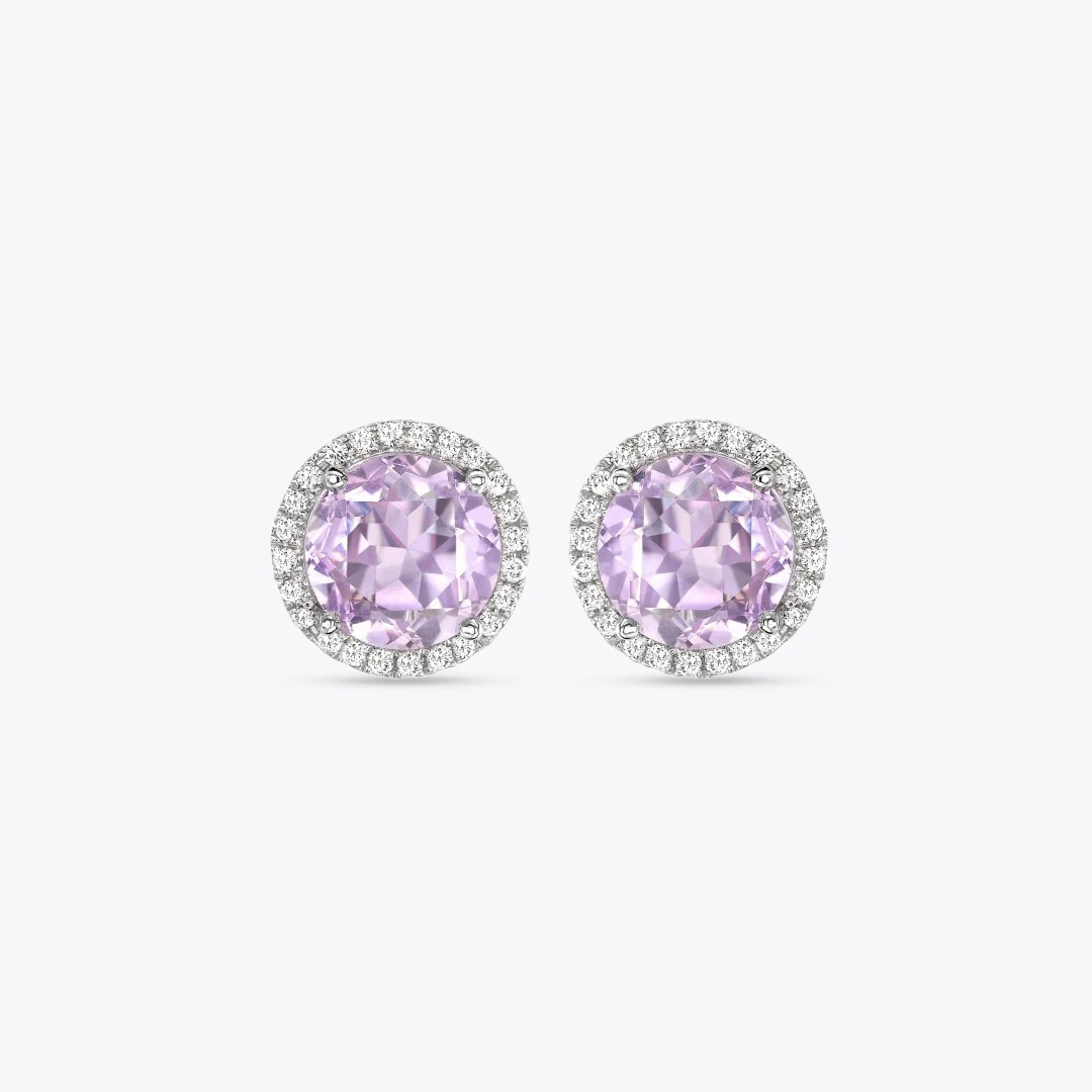 Grace Lavender Amethyst and Diamond Stud Earrings