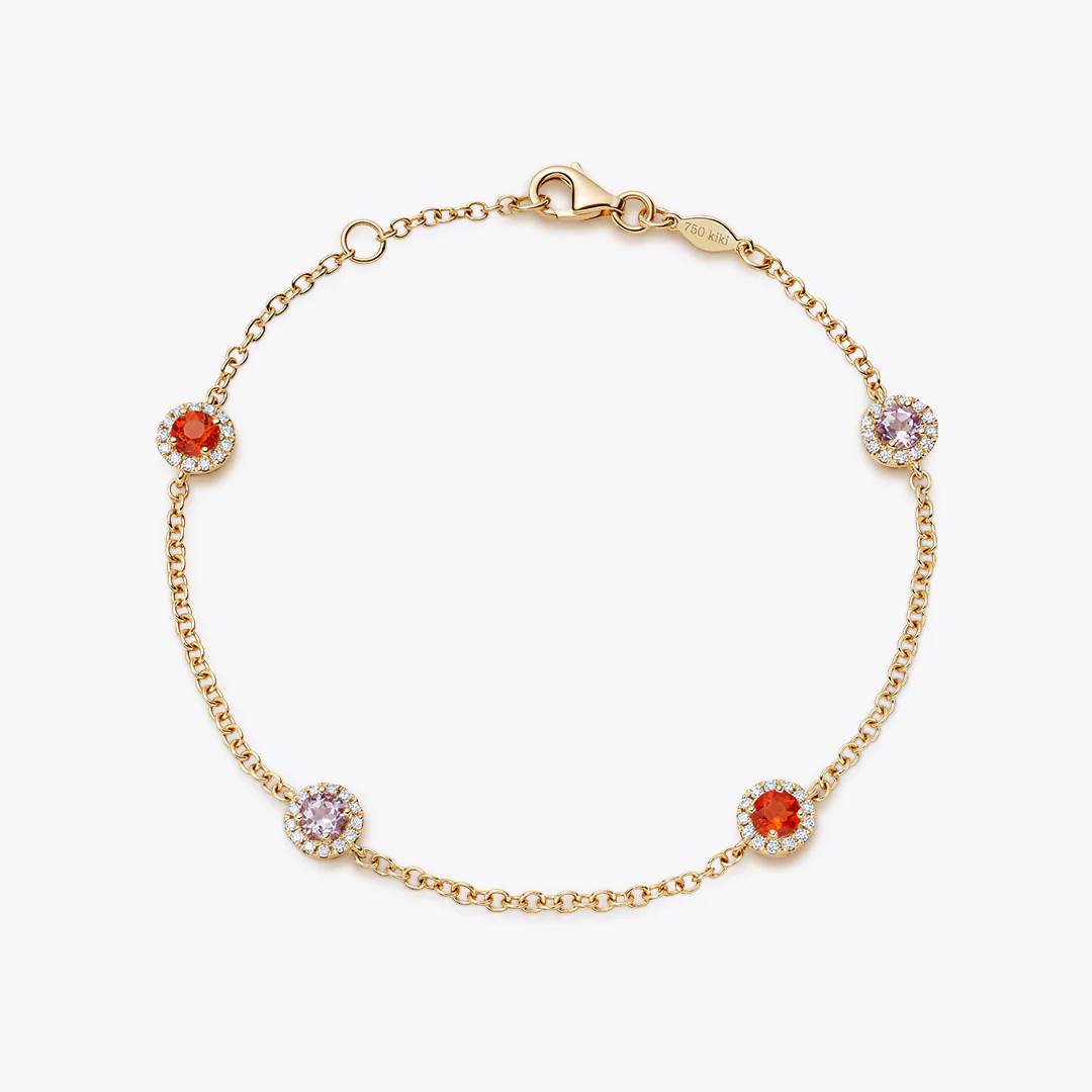 Grace Lavender Amethyst, Fire Opal and Diamond Bracelet