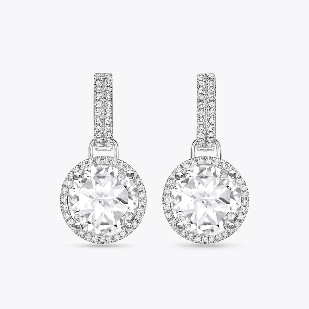 Grace Large White Topaz and Diamond Detachable Earrings