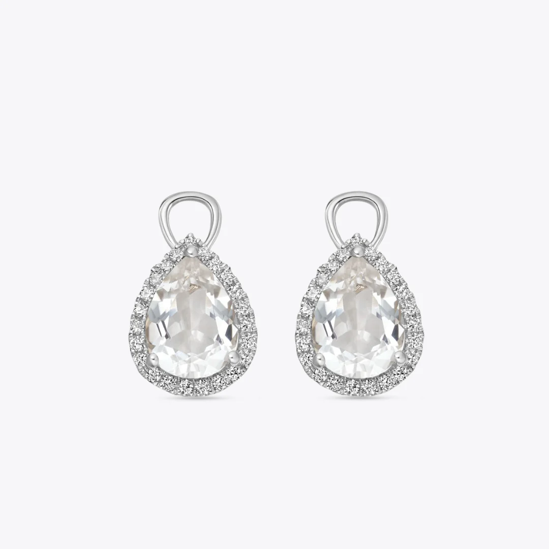 Grace Pear White Topaz and Diamond Detachable Drops