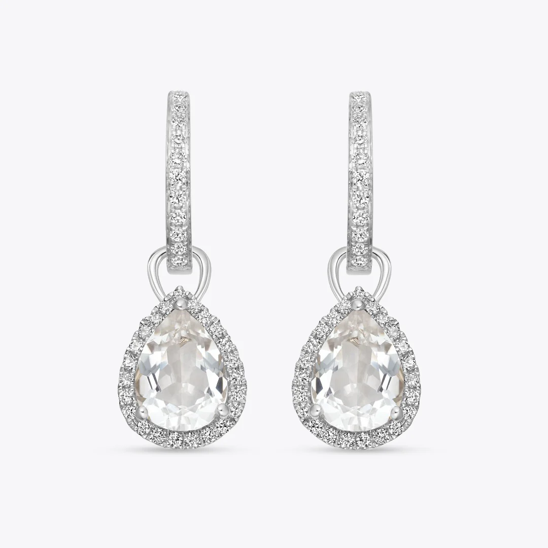 Grace Pear White Topaz and Diamond Detachable Drops - Image 2