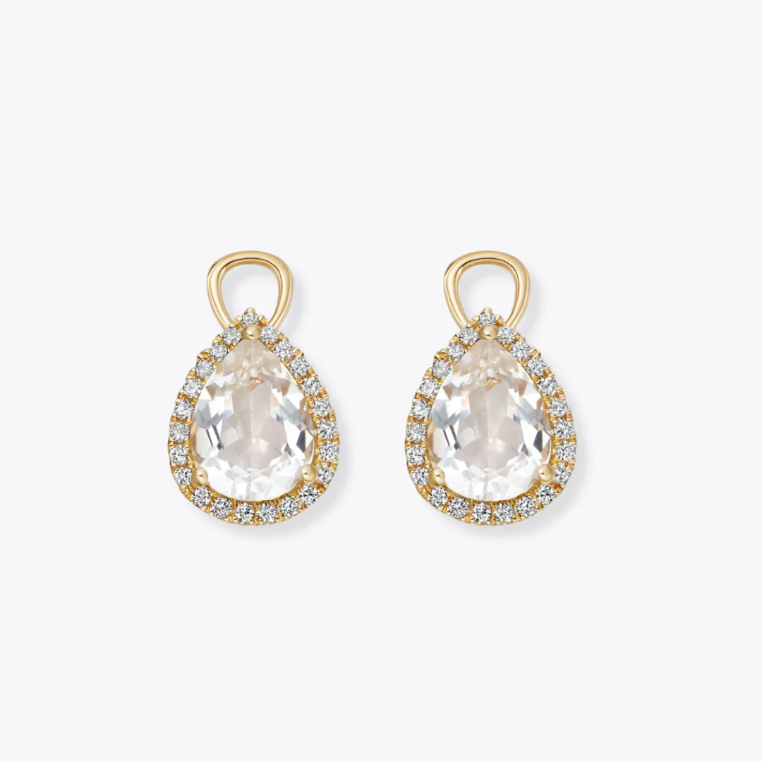 Grace Pear White Topaz and Diamond Detachable Drops