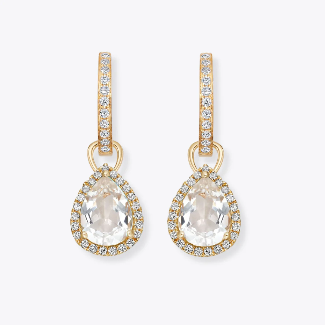 Grace Pear White Topaz and Diamond Detachable Drops - Image 2