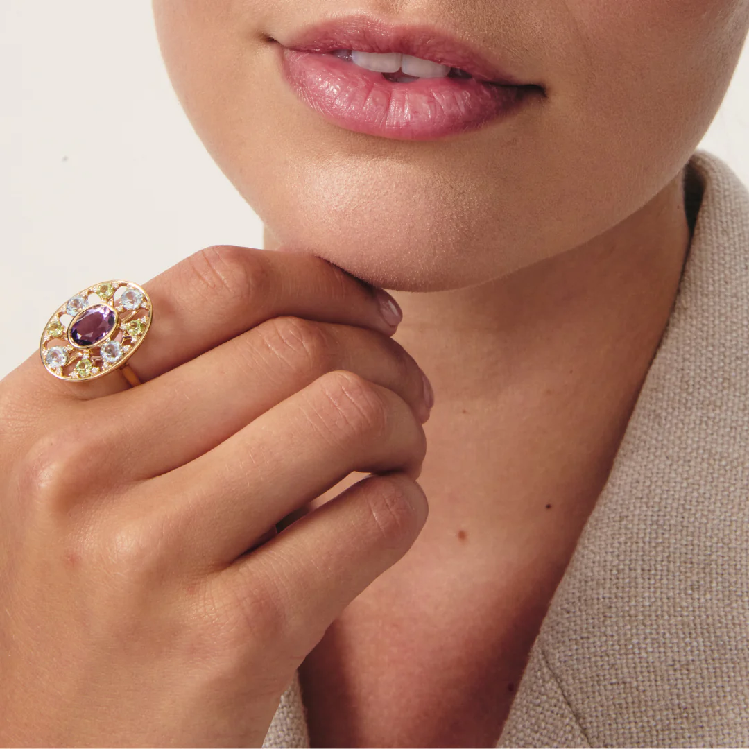 Fireworks Amethyst Oval Sparkler Ring - Image 2