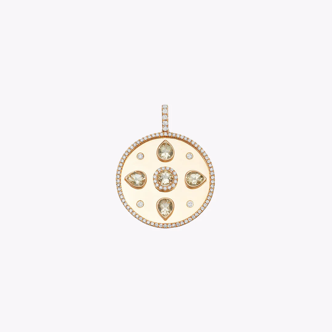 Jemima Lemon Quartz and Diamond Pendant Only