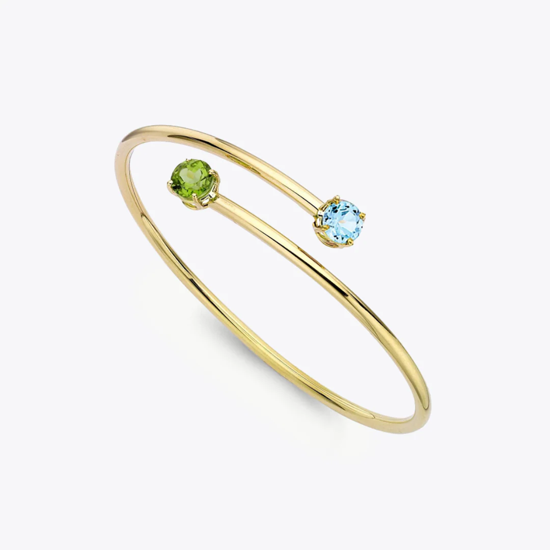 Kiki Classics Blue Topaz and Peridot Bangle