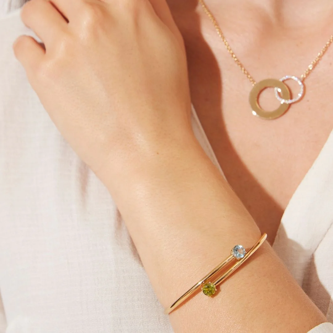 Kiki Classics Blue Topaz and Peridot Bangle - Image 2