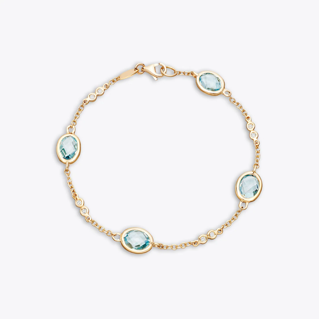 Kiki Classics Blue Topaz and Diamond Bracelet