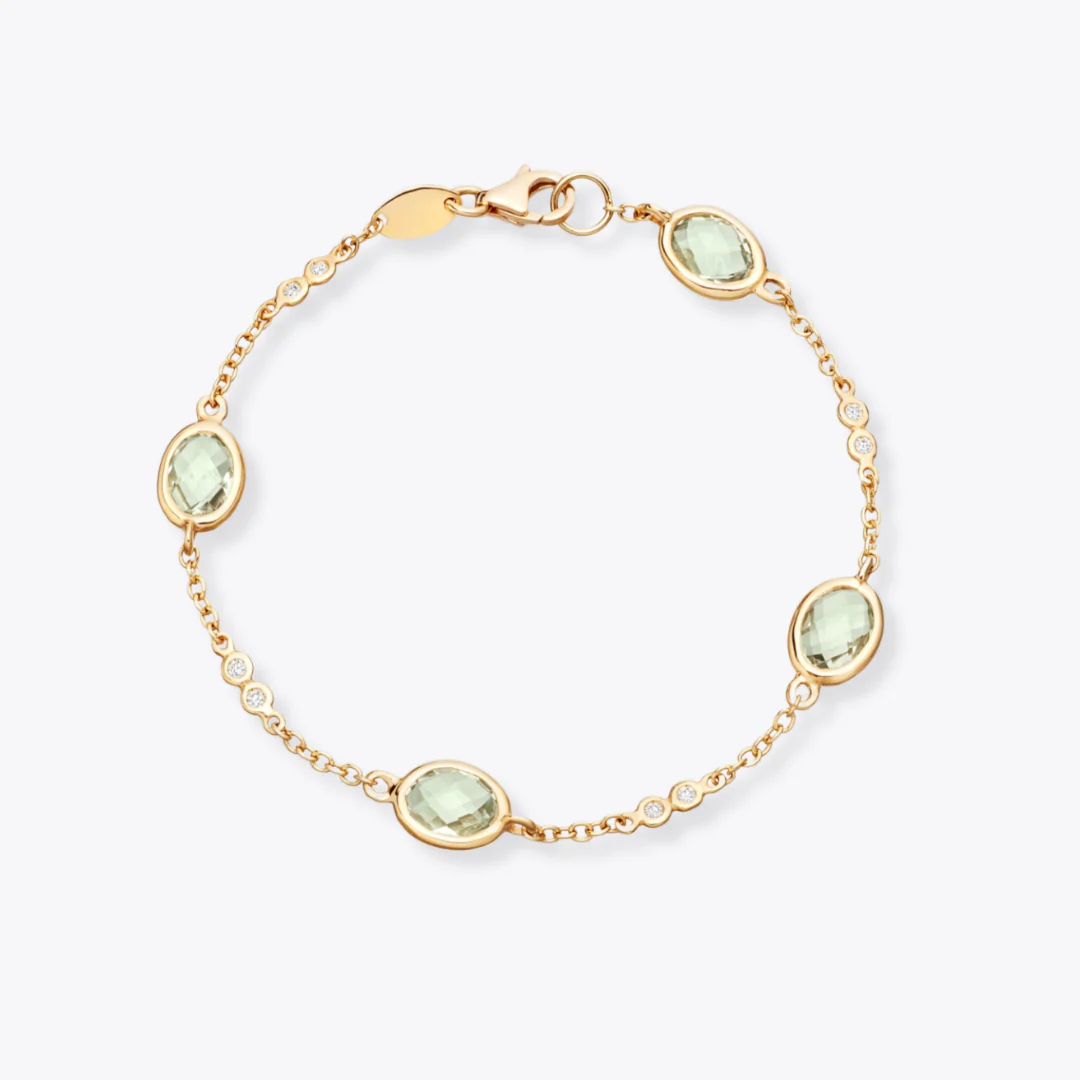 Kiki Classics Green Amethyst and Diamond Bracelet