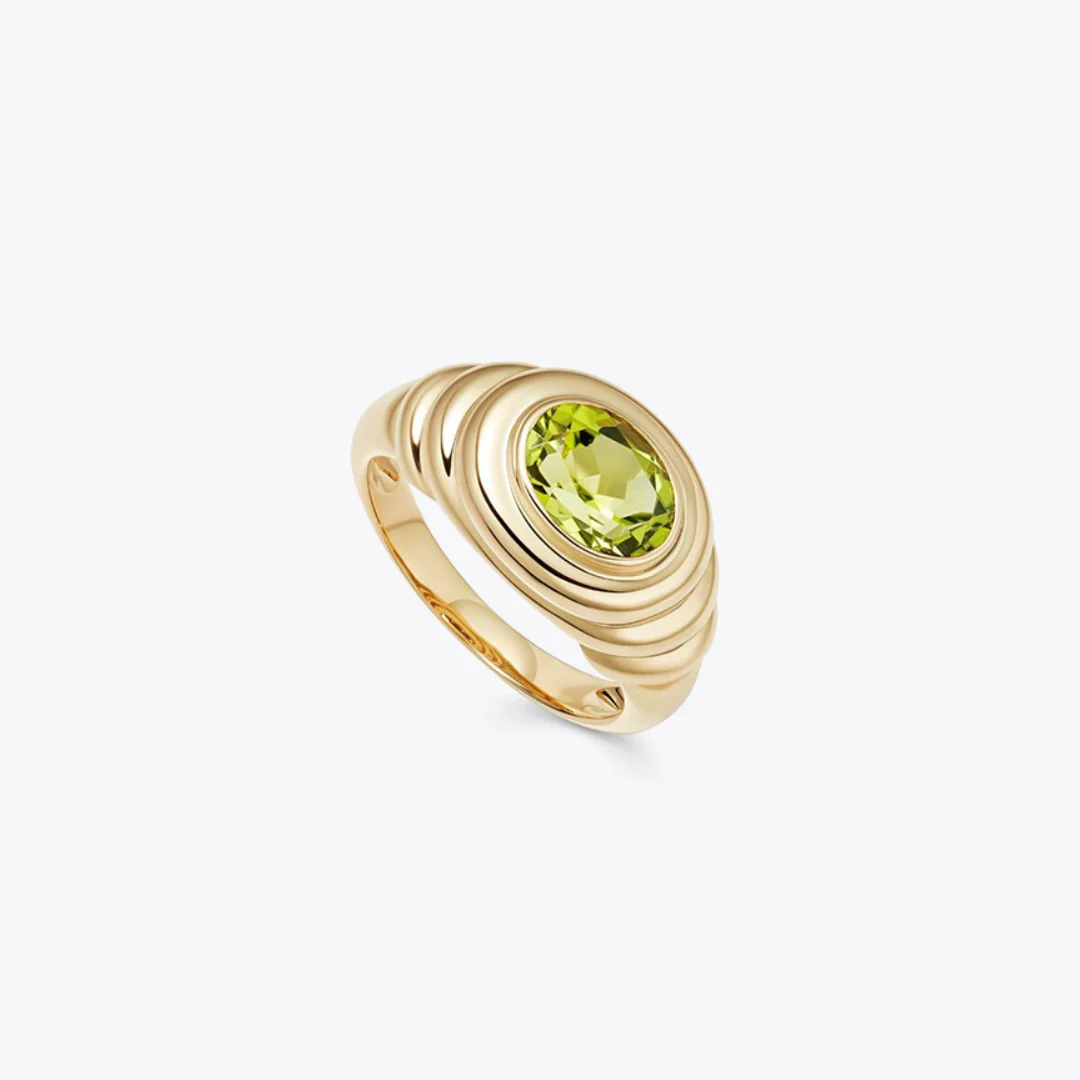Kiki Classics Mini Lemon Quartz Ripple Ring