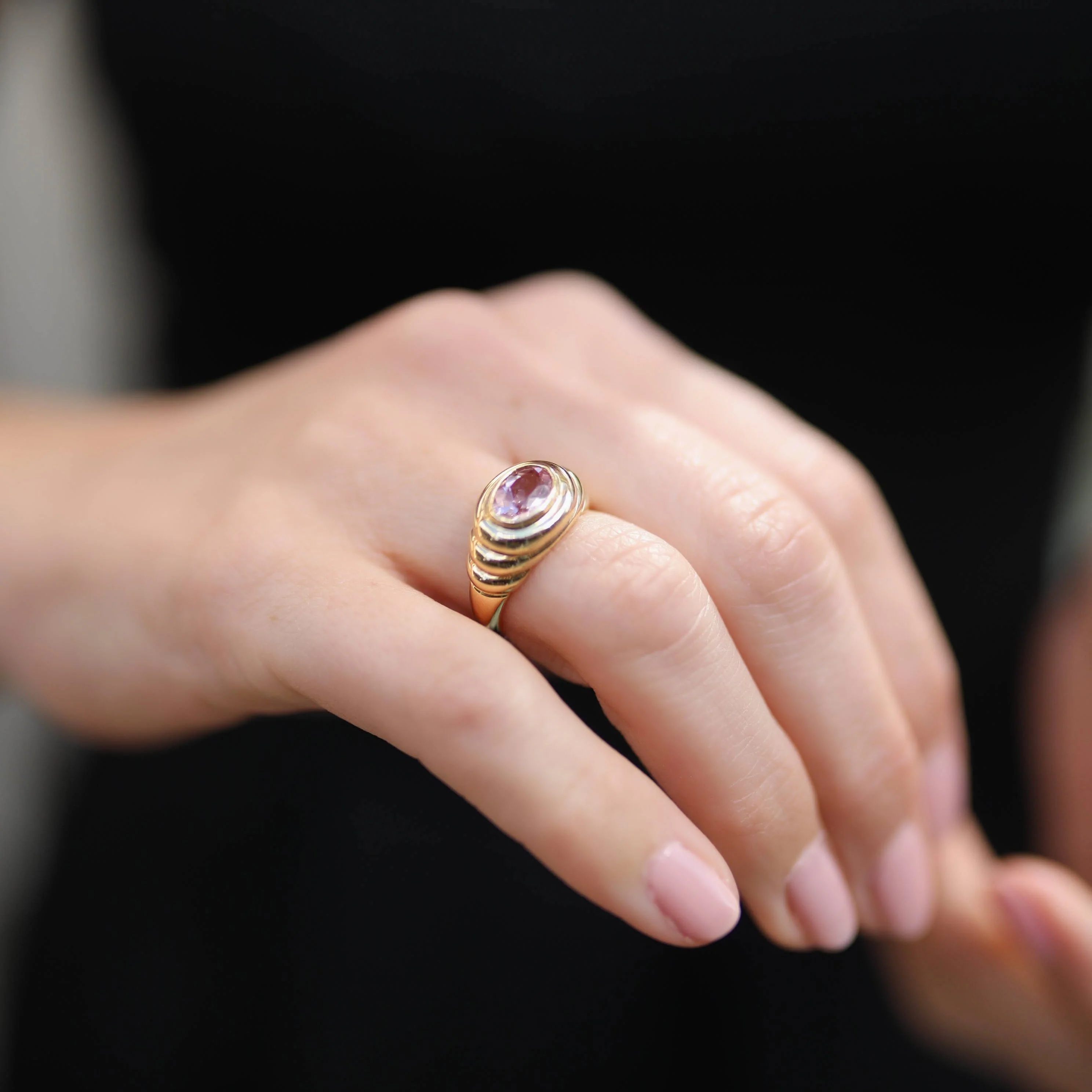 Kiki Classics Mini Morganite Ripple Ring - Image 2