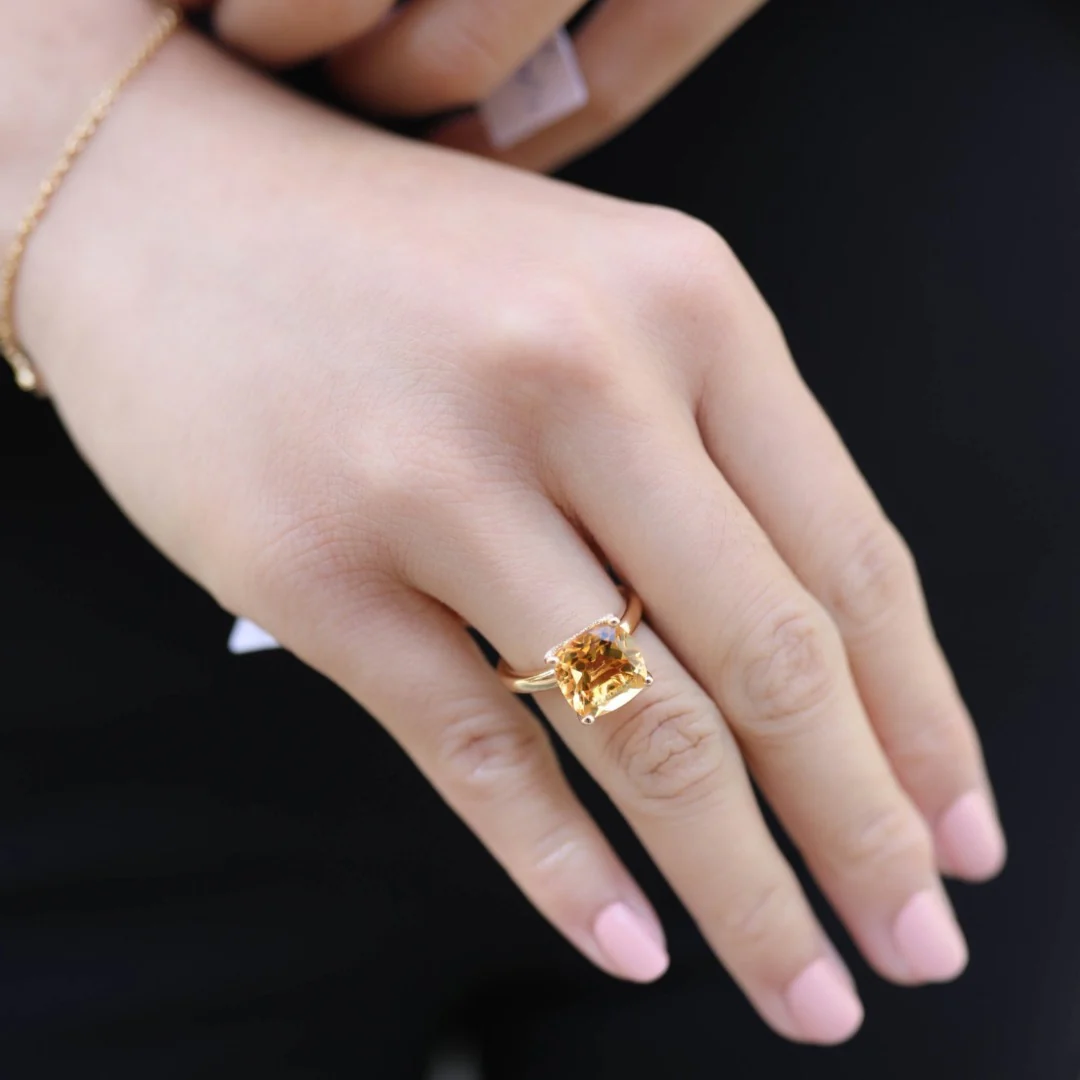 Kiki Cushion Citrine Ring - Image 2