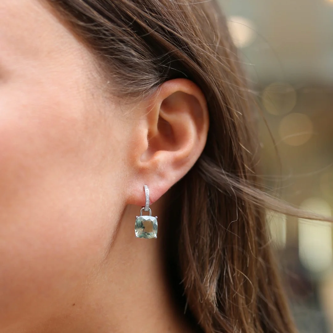 Kiki Cushion Green Amethyst Detachable Drops - Image 2