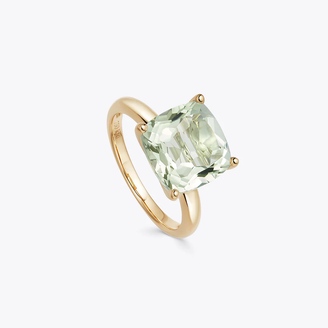 Kiki Cushion Green Amethyst Ring