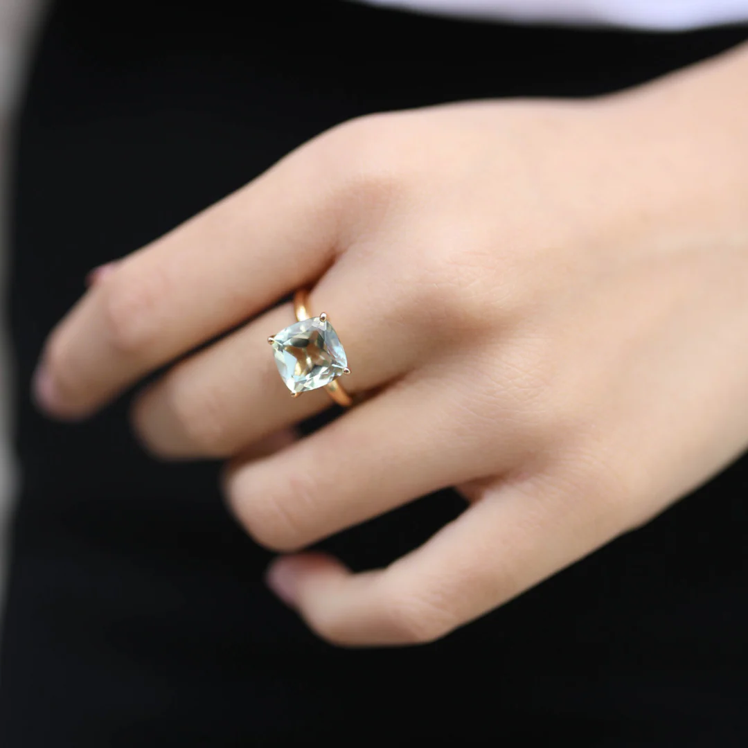 Kiki Cushion Green Amethyst Ring - Image 2