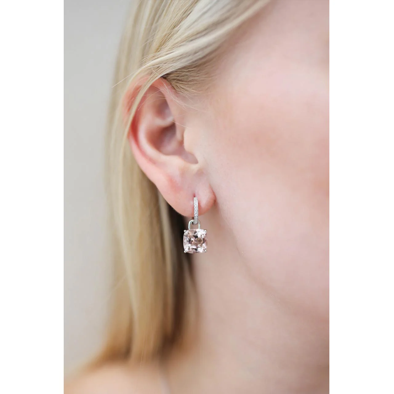 Kiki Cushion Morganite Detachable Drops - Image 2