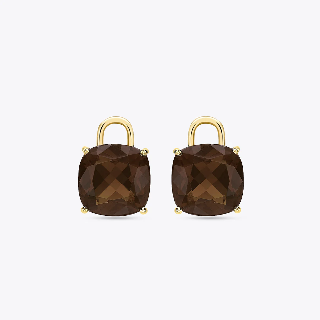 Kiki Cushion Smoky Quartz Detachable Drops